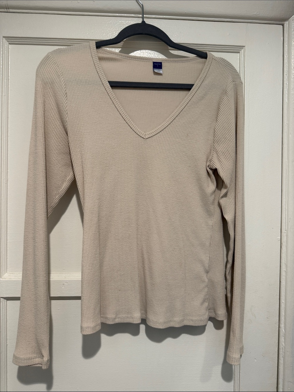 Old Navy Beige V-Neck Long Sleeve Thermal Top